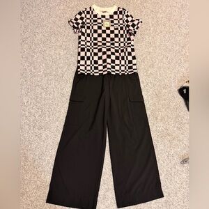 Puma Black & Pink NWT & Old Navy Black Cargo Wide-Leg Pants